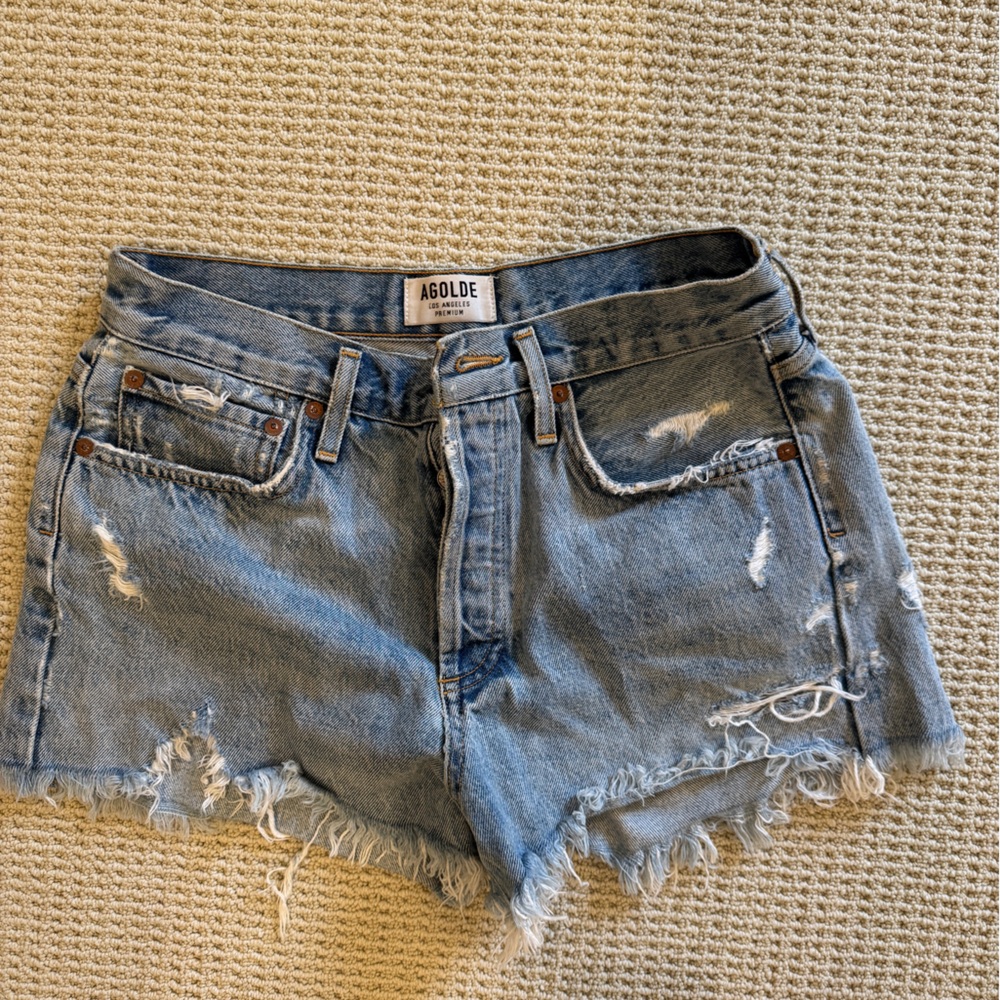 Agolde Blue Jean Shorts Classic Denim Style